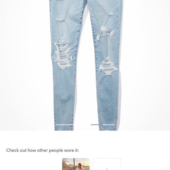 American Eagle Next level Ripped Curvy Stretch Jeggings - Picture 4 of 4